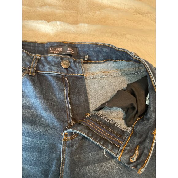 Ci Sono Dark Wash Skinny Jeans – Size 9/29, Frayed Hem, Stretch Denim - Picture 6 of 11